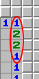 Le modèle 1-2-2-1, exemple 1, marqué